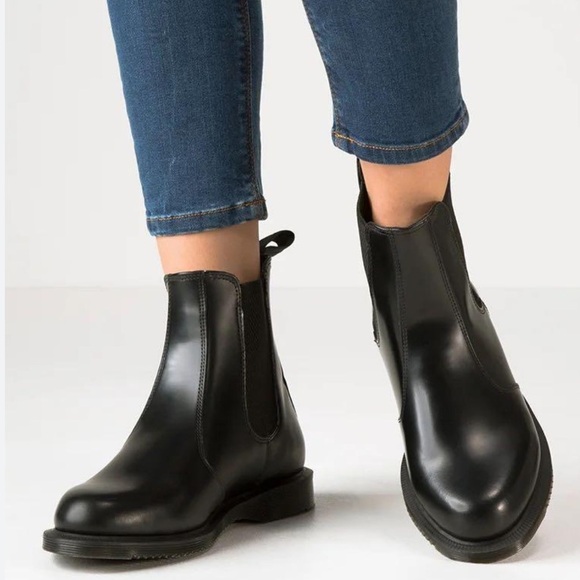 Dr. Martens Black Ankle Boots with Elastic Panels - Picture 1 of 13